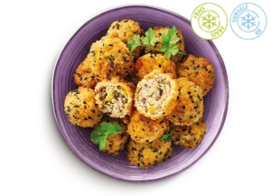 sudnsol menu végétal les falafels bouchées aubergines et olives noires bol
